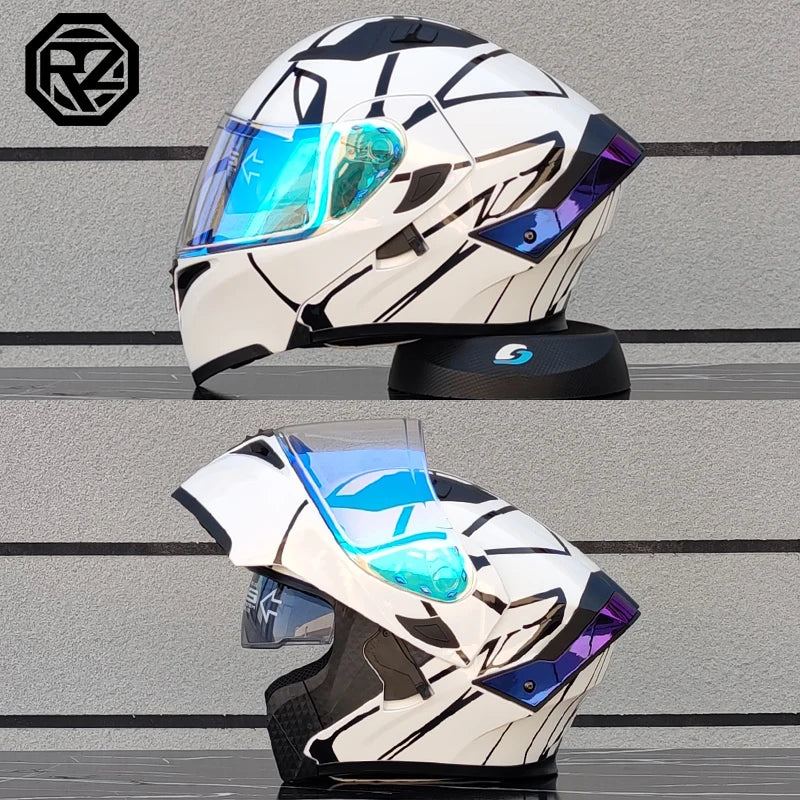 2025 ORZ Latest Motorcycle Helmet Dual Lens Modular Flip Helmet Casco para Motos Off road Racing Helmet Capacetes de Moto