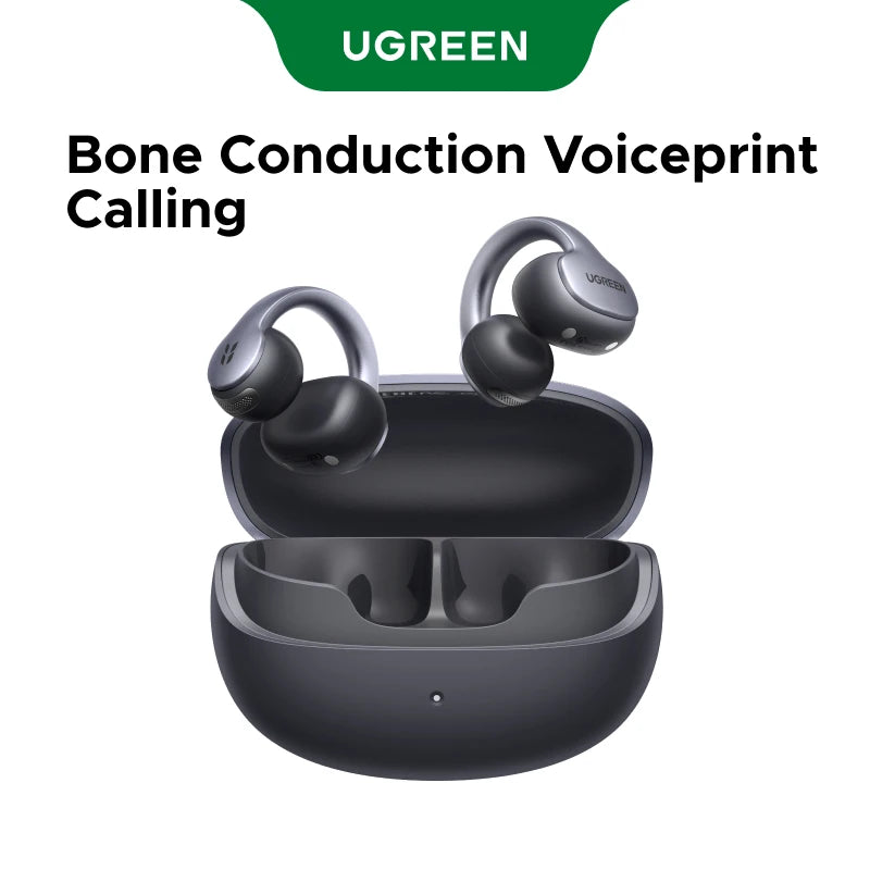 UGREEN Clip‑On Open‑Ear Bluetooth Earbuds, Bone Conduction, AI Real‑Time Translation, Wireless Non‑in‑Ear Headphones
