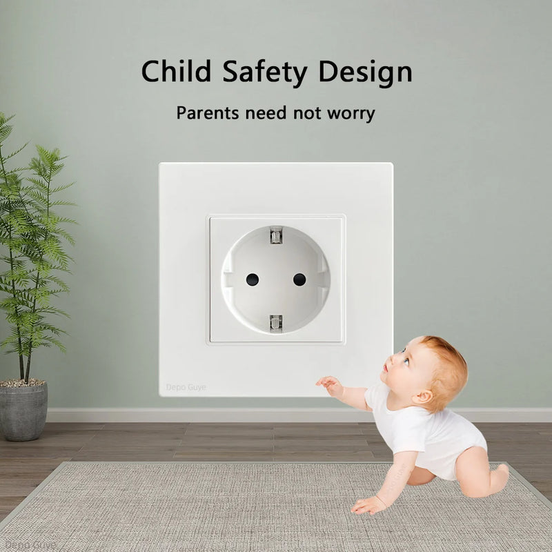 EU Wall Socket Plastic Panel White USB Type C 10W/20W Charge Port TV Rj45 Satellite HDML Interface Function DIY Combination