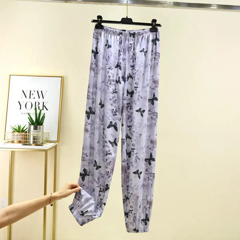 New Printed Spring Summer Pajamas Pants Women Casual Sleepwear Pyjamas Pant Home Wear Sleeping Trousers Pantalon Pijama Mujer