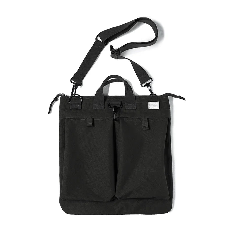 កាបូប Maden Men's Flyers Helmet Canvas Bag ទំហំធំ កាបូបស្ពាយចំហៀង កាបូបស្ពាយចំហៀង កាបូបស្ពាយសម្រាប់កុំព្យូទ័រ ថេប្លេត