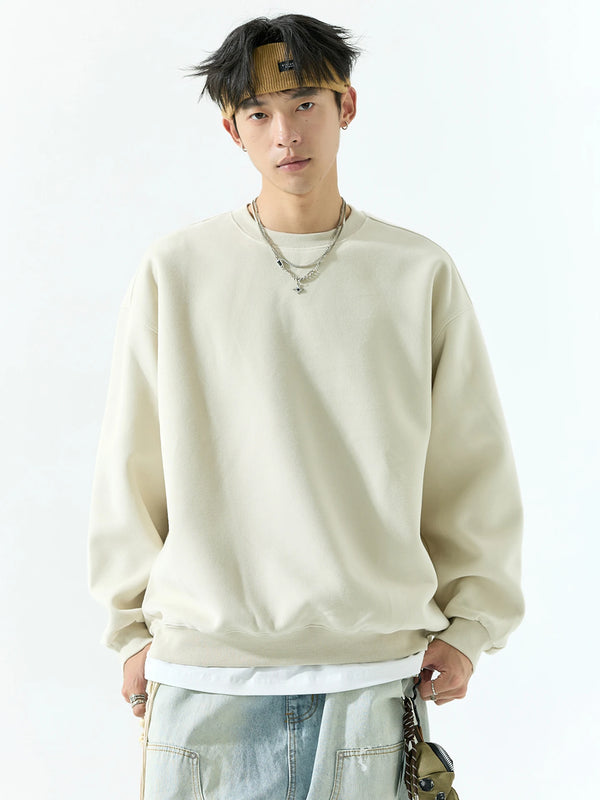DUKEEN 450G Heavyweight Men's Sweatshirts Autumn and Winter New Solid Color Fashion Basic Pullovers 7 Color