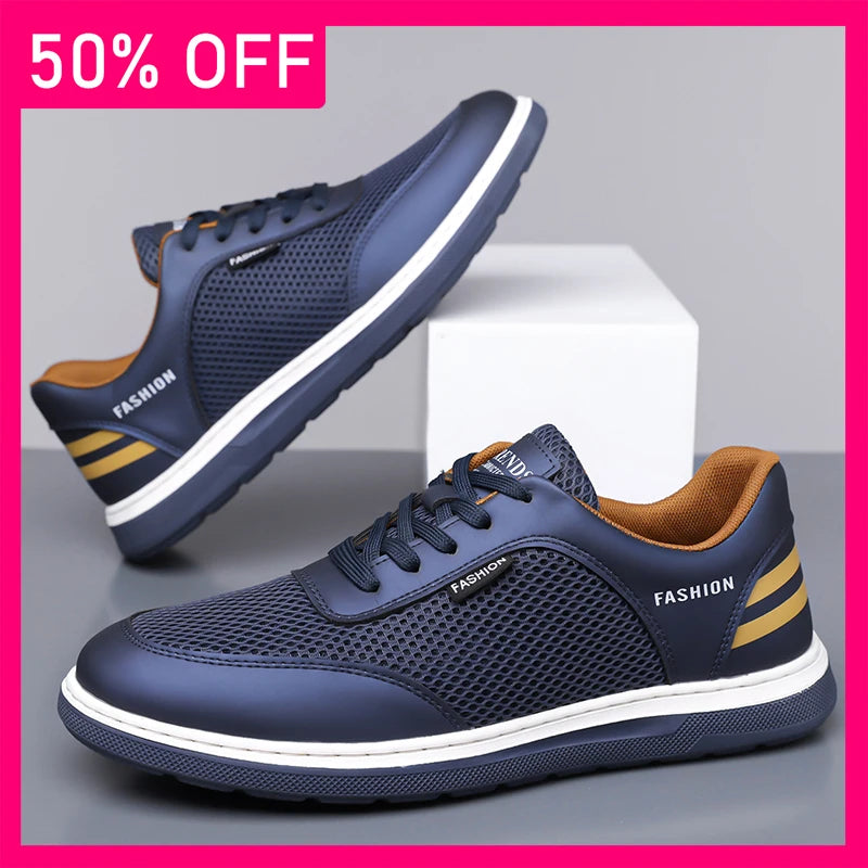 Men Sports Shoes Trendy Mesh Casual Breathable Comfortable Summer New Soft Sole Lightweight Outdoor Walking Tennis Shoes for Men