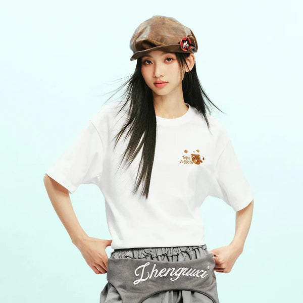 អាវយឺត Semir សម្រាប់នារី ស្រូបសំណើម ស្ងួតលឿន ប៉ាក់រូបតុក្កតា ស្ទីលធម្មតា រដូវក្តៅ ឆ្នាំ២០២៦