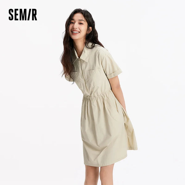 រ៉ូបស្ត្រី Semir មានខ្សែចងចង្កេះការពារកាំរស្មីយូវី សាច់ត្រជាក់ កាហ្គោ ខ្នាតតូច 2026 សាមញ្ញសម្រាប់ពាក់ក្រៅផ្ទះ ម៉ូដប្រចាំថ្ងៃ