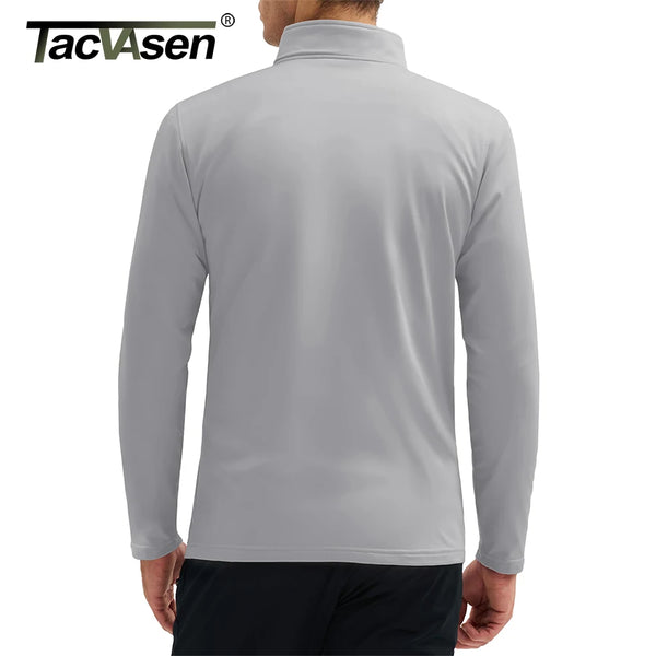 TACVASEN Fleece Lined Golf Pullover Mens 1/4 Zip Jacket Water Resistant Warm Sweatshirt Lightweight 2 Zipper Pockets Winter