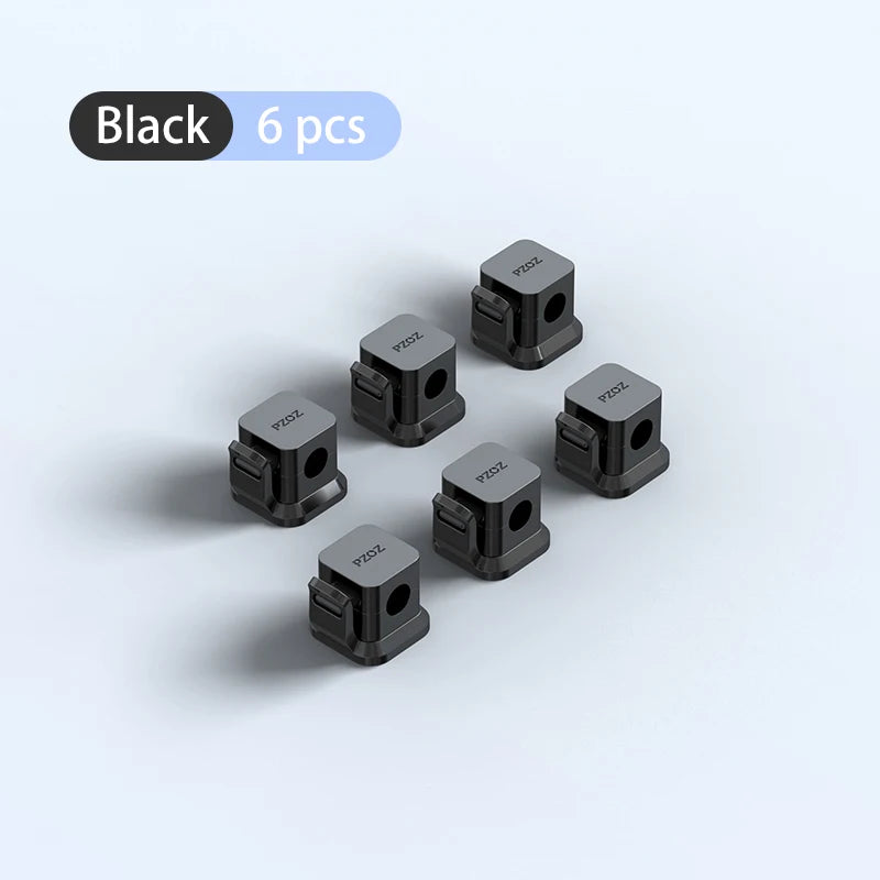PZOZ 6Pcs Cable Organizer Management Wire Holder USB Cable Winder Desktop Tidy Clips For Mouse Earphone Cord Data Line Protector