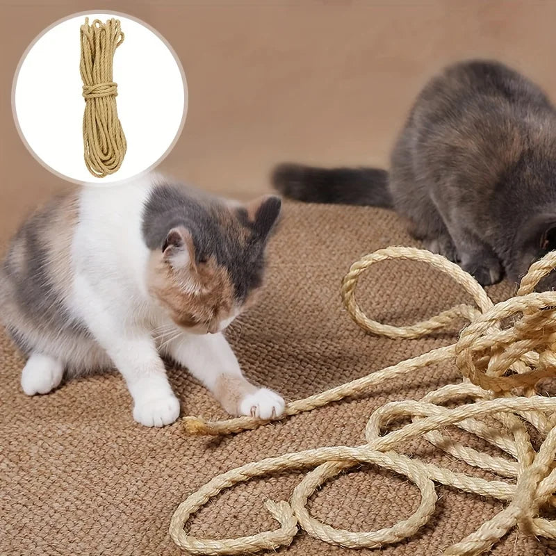 10M Natural Jute Rope/Sturdy Long-Lasting Engaging Scratcher for Cats/Safeguarding Furniture & Outdoor Fun