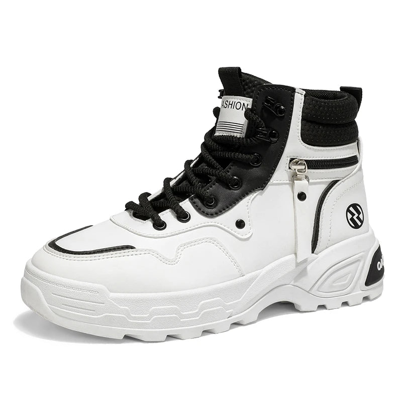 Men's Boots Spring and Autumn New Soft-Sole Non-Slip Leisure Boots Fashion Joker Outdoor High-Top Boots Youth Comfort Work Boots