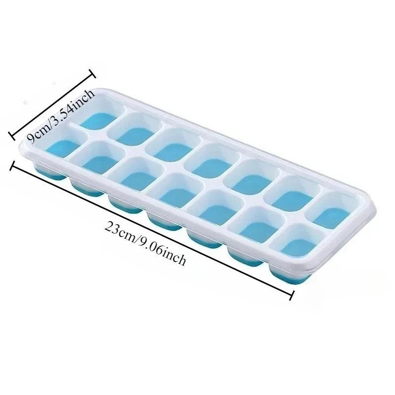 14-Square Ice Tray Ice Cube Tray -Anti-Spill Freezing Mold, Easy Release Non-Stick Ice Maker, Suitable for Drinks and Freshness