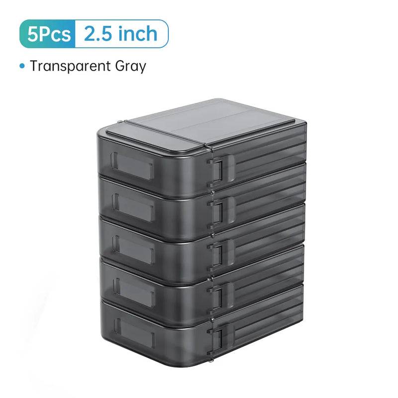 ORICO 3.5 Inch HDD ProtectIon Box 5 PCS Storage Box Multi-disk Storage for 2.5" M.2 SSD With label Design