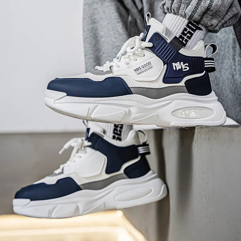 Men's Thick sole casual sneakers four season breathable light soft-sole non-slip fashion outdoor running shoes speed sports shoe
