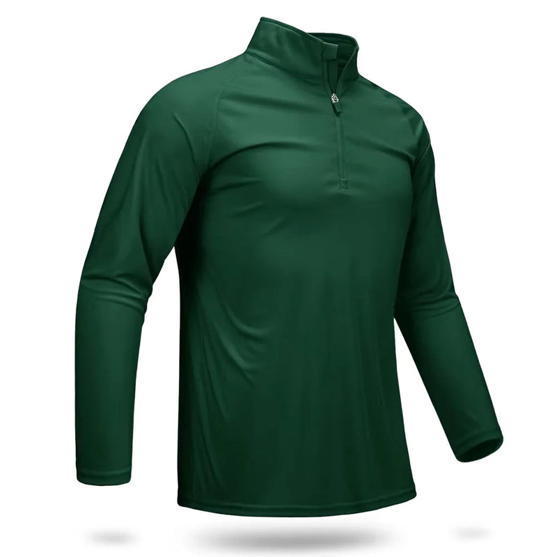 TACVASEN UPF 50+ T-shirts Men's 1/4 Zip UV Protection Long Sleeve T Shirts Fishing Hiking Performance Tee Shirts Pullover Tops