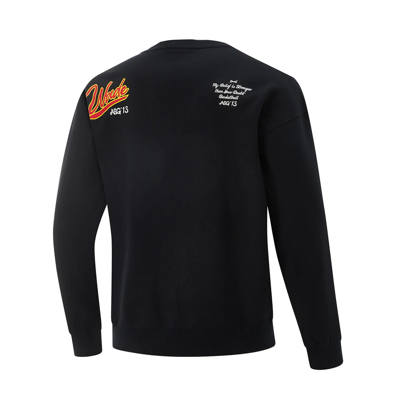Li-Ning Men's Wade Sweatshirt Long Sleeve WARM AT Winter Fleece 74%Cotton 26%Polyester Loose Fit LiNing Sports Pullover AWDV889