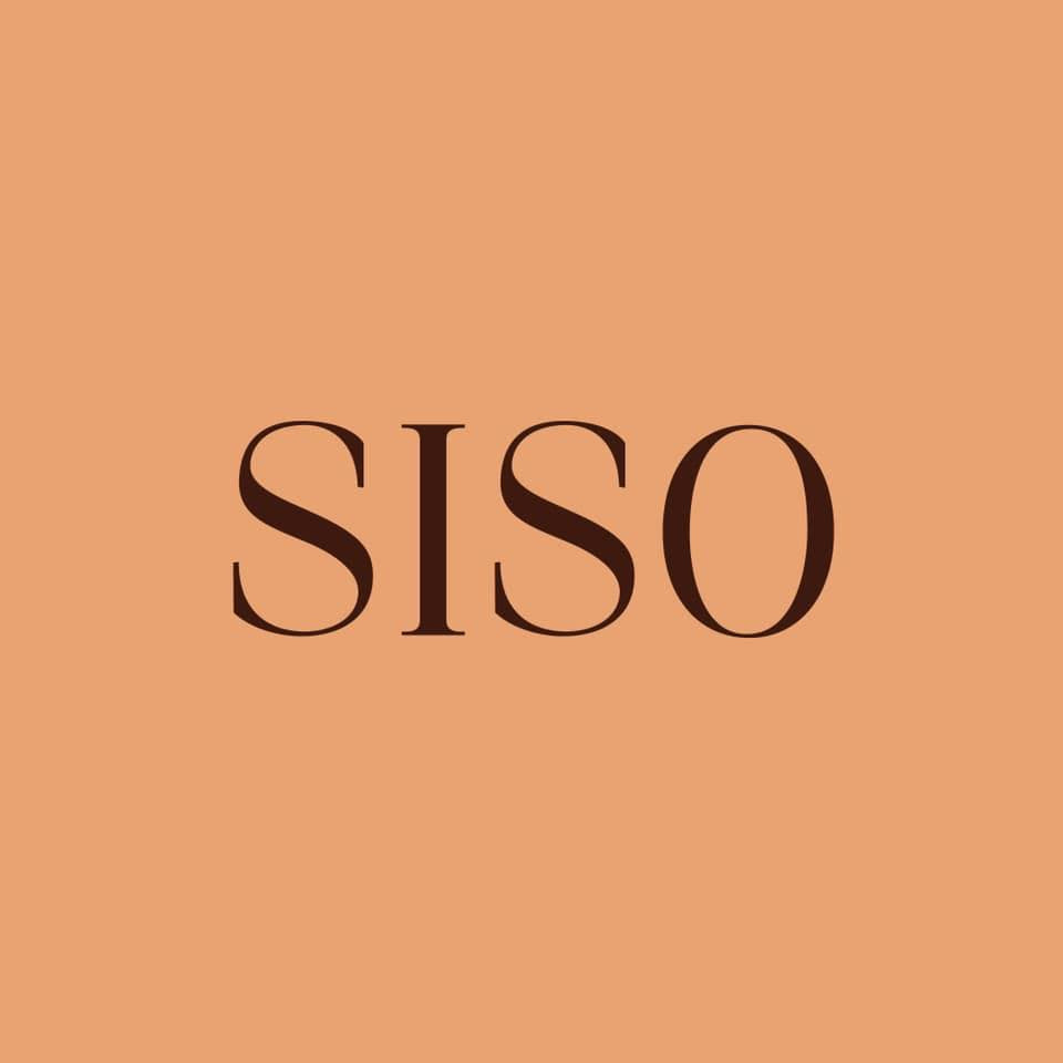 The word 'SISO' in black text on a peach background