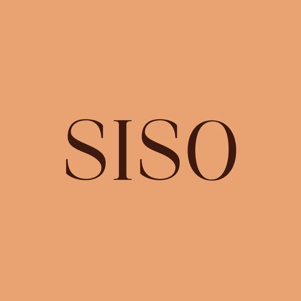 The word 'SISO' in black text on a peach background