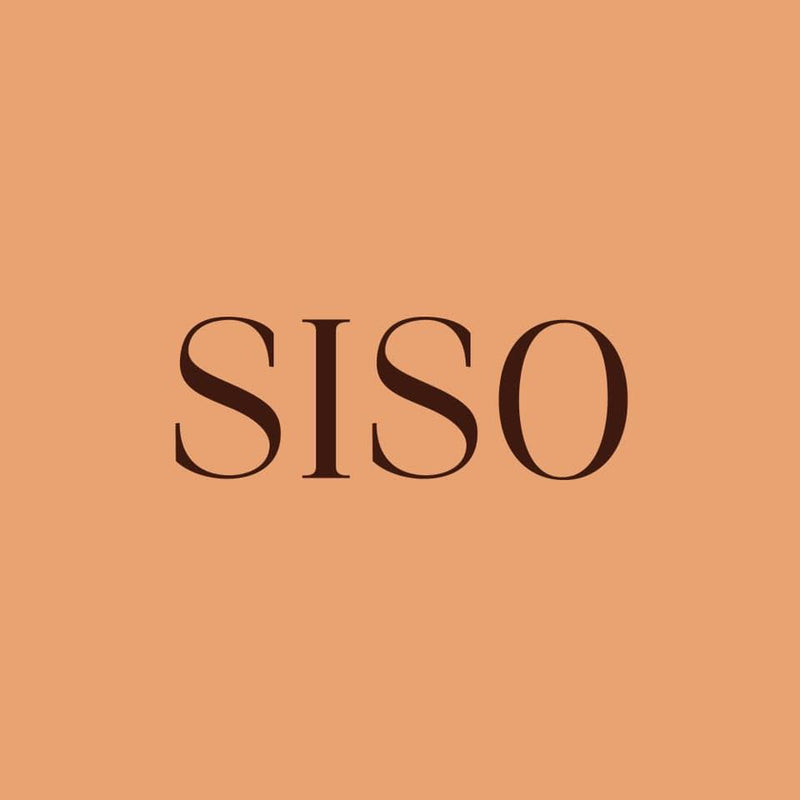 The word 'SISO' in black text on a peach background