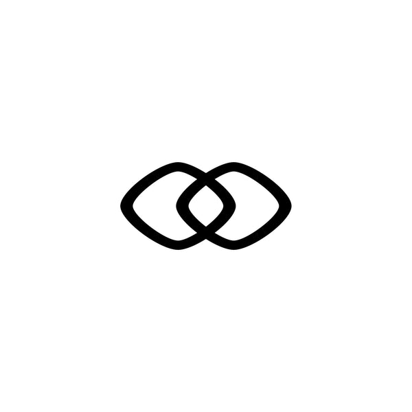 Two interlocking circles on a white background