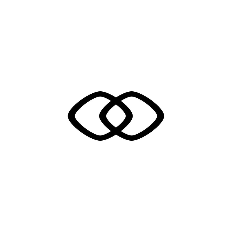 Two interlocking circles on a white background