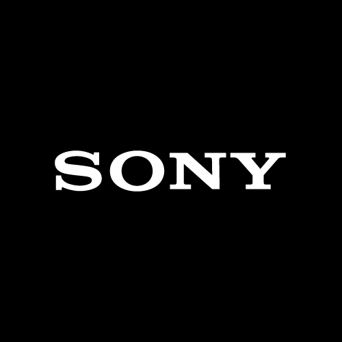 Sony logo in white on a black background