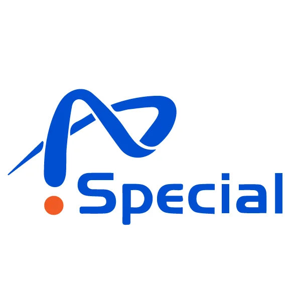 Logo with a blue design and 'Special' text on a white background