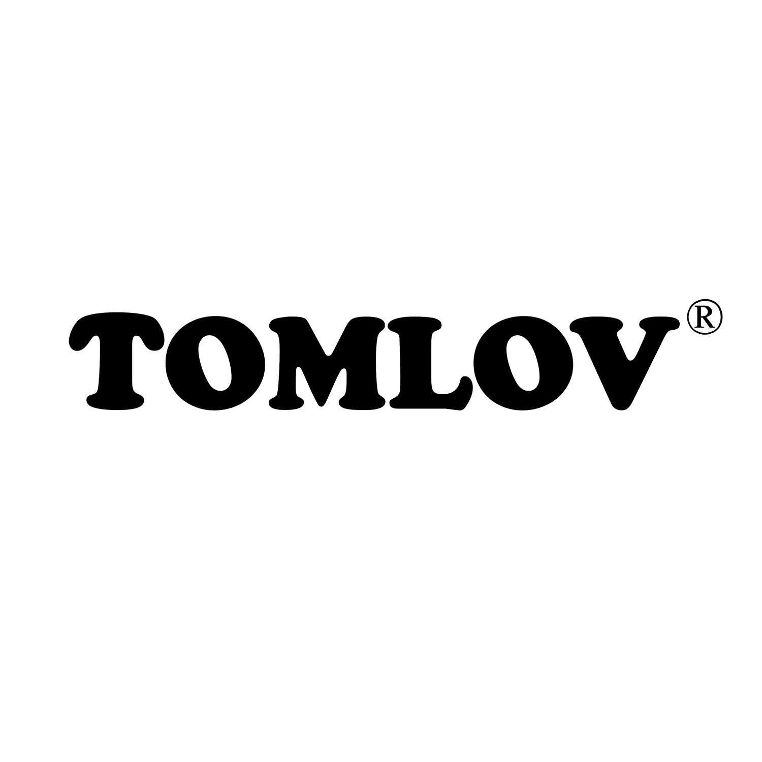 Black 'TOMLOV' logo on a white background