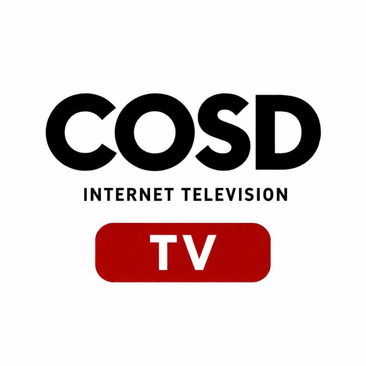 Logo for COSD Internet Television TV on a white background