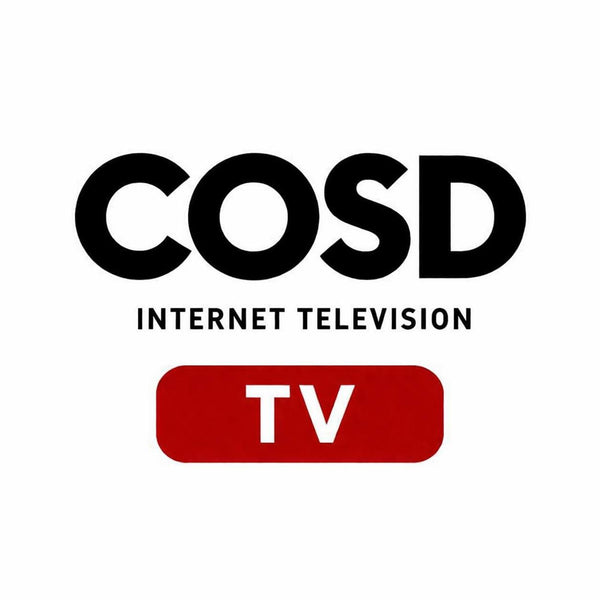 Logo for COSD Internet Television TV on a white background