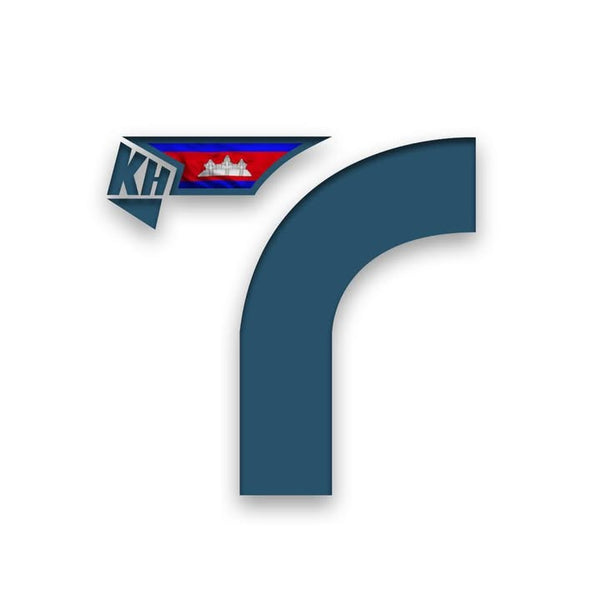Logo with a stylized letter 'R' and a flag-like design on a white background