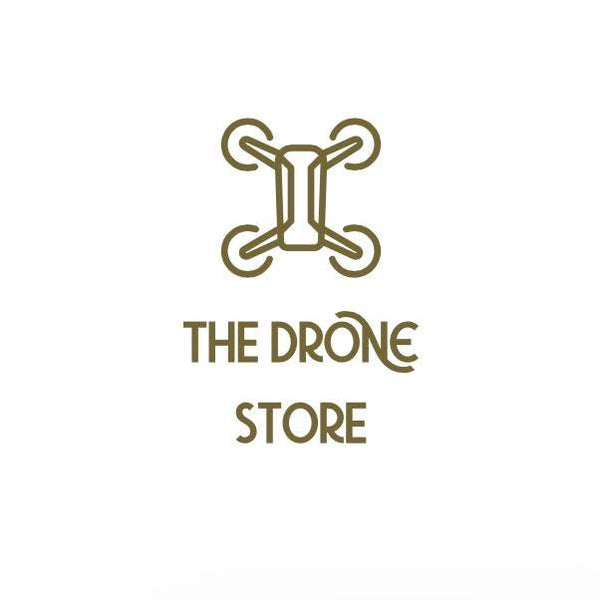 Logo of The Drone Store with a stylized drone icon on a white background