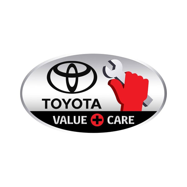 Toyota Value Care logo with a red hand holding a wrench on a white background
