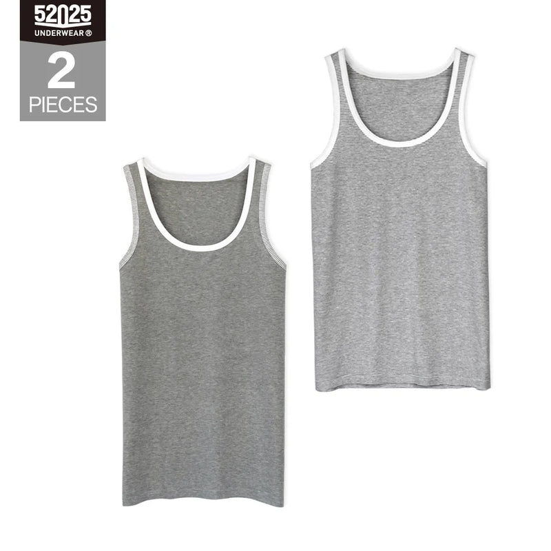 52025 Men's Cotton Modal Tank Tops (2-Pack) – Ultra-Soft Breathable Undershirts with Natural Stretch Comfort and Modern Fit