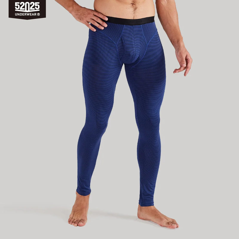 52025 Men's Performance Leggings – Lightweight Quick-Dry Athletic Tights with Hidden Stripe Texture and Body-Sculpting Fit