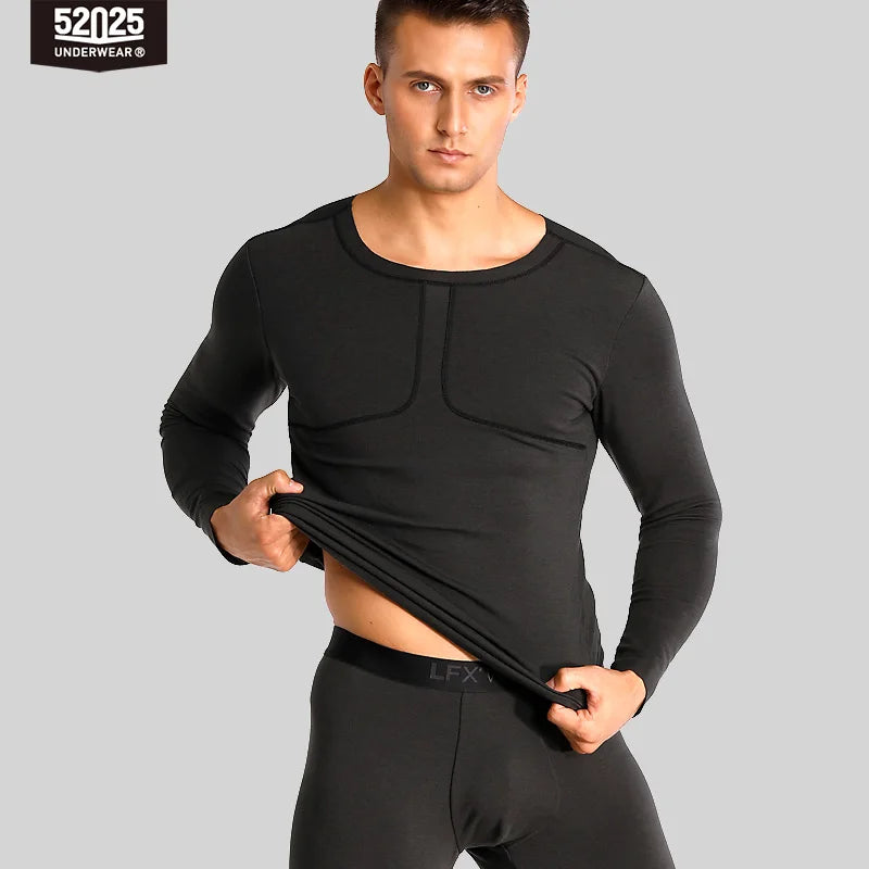 52025 Premium Warm Thermal Underwear with Merino Wool - Soft, Fleece-Lined Base Layer for Keeping You Cozy in Cold Weather