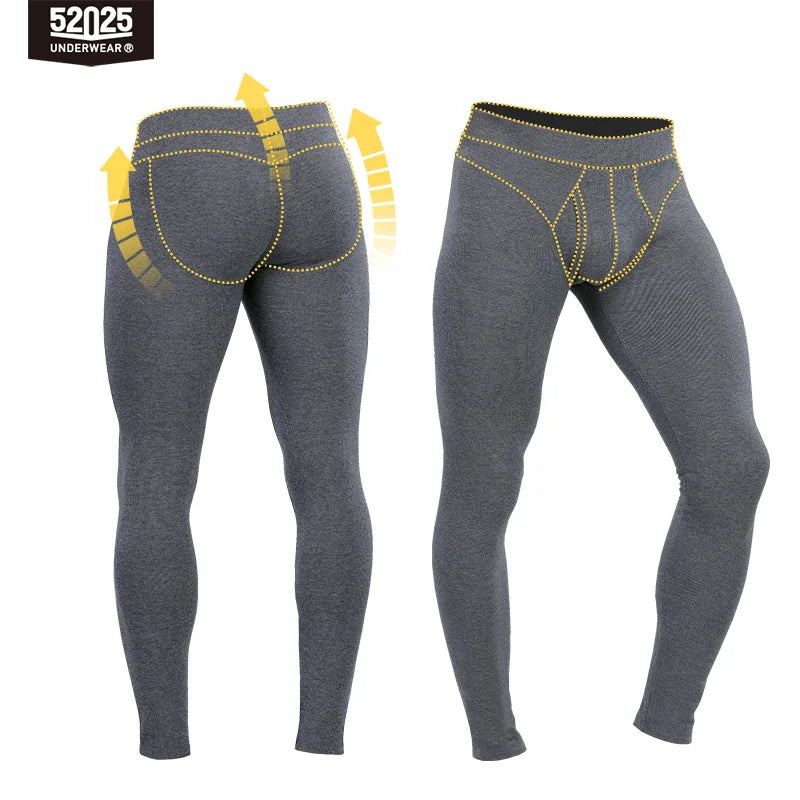 52025 Men's Thermal Leggings – Warm, Soft, Breathable Cotton Modal. Ultra-Comfortable, Free-Balling Design for Mobility & Warmth