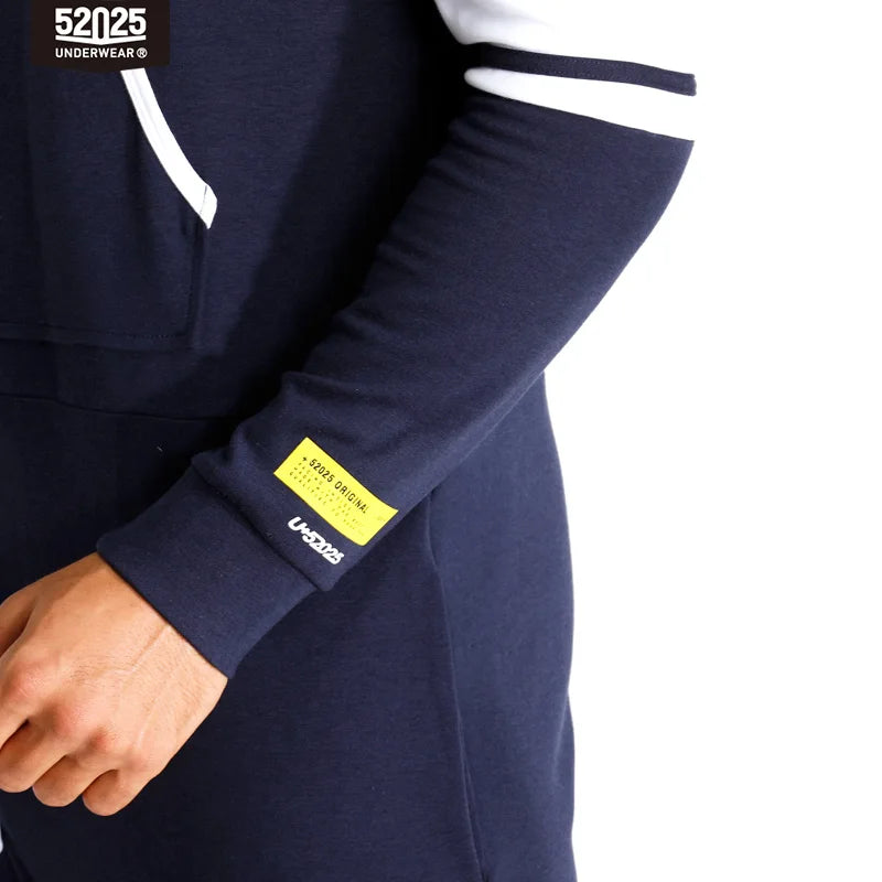 52025 Men’s Hooded Jumpsuit – One-Piece Cotton Pajamas, Comfortable Hooded Lounge Onesie for Men. Relax in Style and Comfort