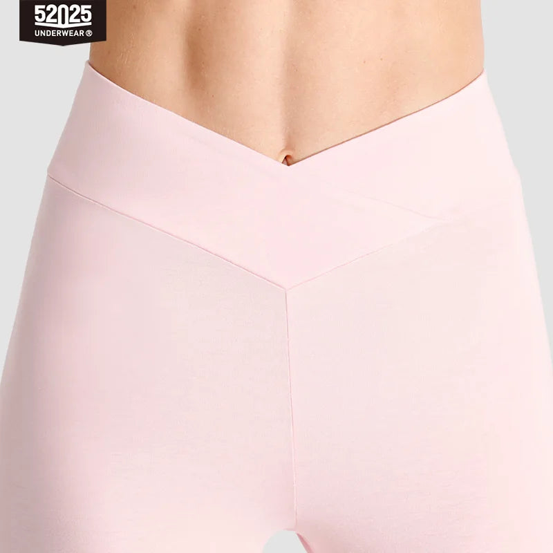 52025 Women's Cotton Modal Stirrup Leggings – V-Waist Design, Body-Contouring Fit, Everyday Comfort and Activewear Style