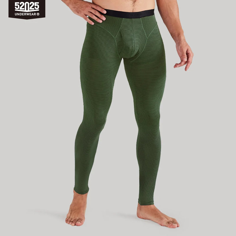 52025 Men's Performance Leggings – Lightweight Quick-Dry Athletic Tights with Hidden Stripe Texture and Body-Sculpting Fit