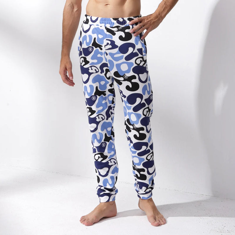 52025 Men's 100% Cotton Casual Lounge Pants – Camouflage Design, Side Pockets, Relaxed Comfort and Indoor-Outdoor Wear