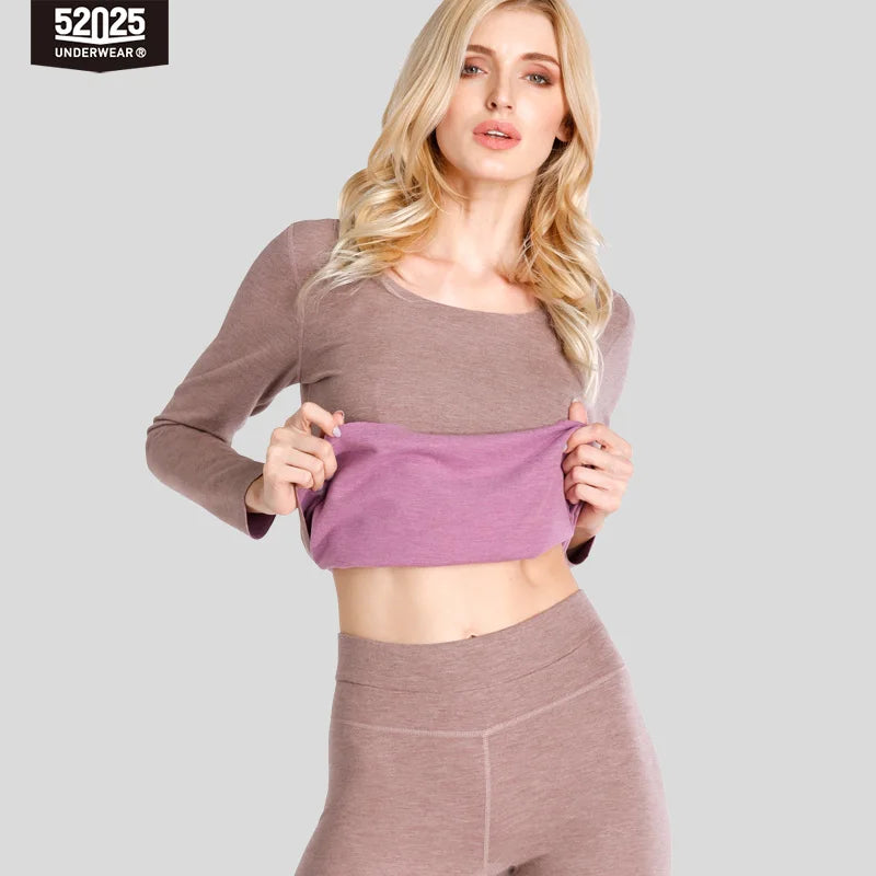 52025 Women's Warm Thermal Leggings – Fluffy Soft Texture, High Waist Comfort and Gentle Shaping Fit
