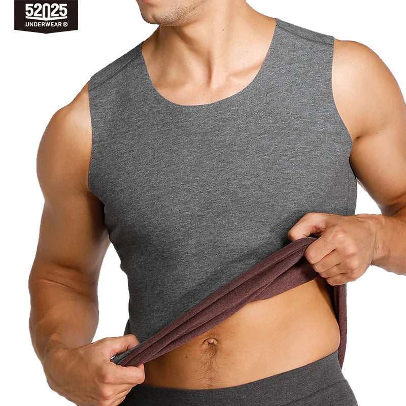 52025 Men's Premium Reversible Thermal Vest – Double-Sided Seamless Undershirt, Warm & Stylish Sleeveless Layer, Dual-Tone