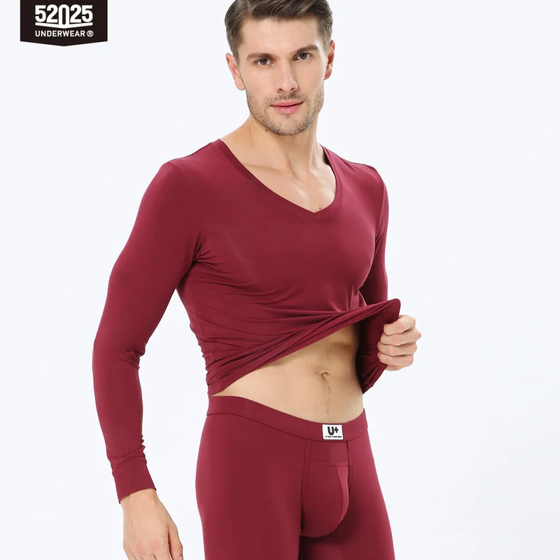 52025 Men's Premium Modal Thermal Underwear – Silky Soft Lightweight Base Layer with Second-Skin Comfort
