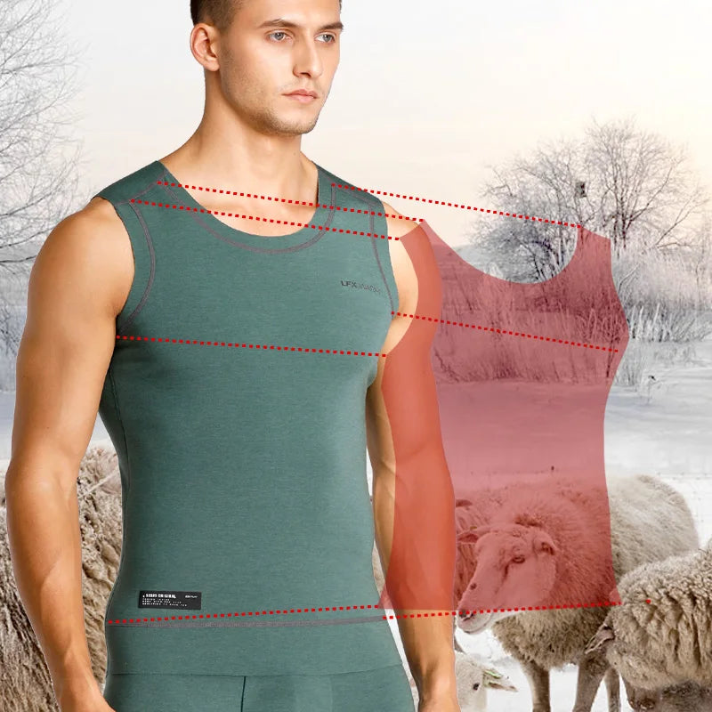 52025 Premium Thermal Vest with Merino Wool – Sleeveless, Seamless, Fleece-Lined, Soft Undershirt for Superior Warmth & Comfort