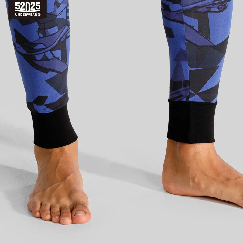 52025 Men’s Camouflage Thermal Leggings – Premium Cotton-Modal Blend with Eco-Friendly Print. Soft & Functional Men’s Pants