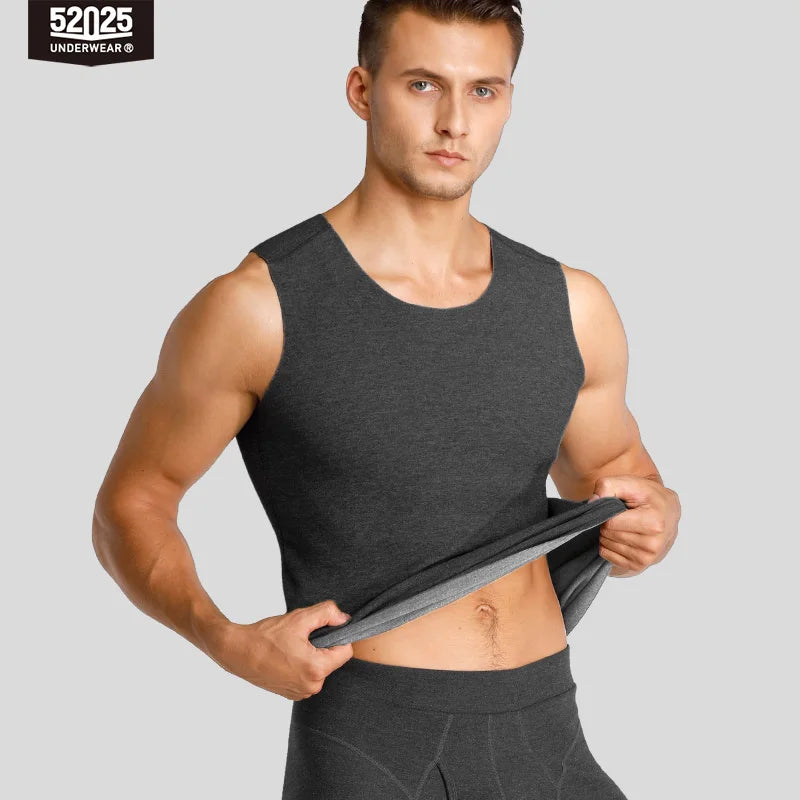 52025 Men's Premium Reversible Thermal Vest – Double-Sided Seamless Undershirt, Warm & Stylish Sleeveless Layer, Dual-Tone
