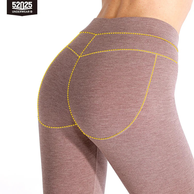 52025 Women's Warm Thermal Leggings – Fluffy Soft Texture, High Waist Comfort and Gentle Shaping Fit
