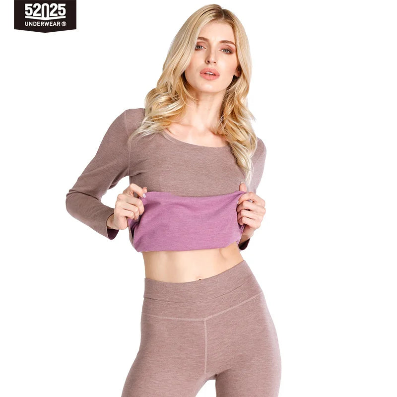 52025 Women's Warm Thermal Leggings – Fluffy Soft Texture, High Waist Comfort and Gentle Shaping Fit