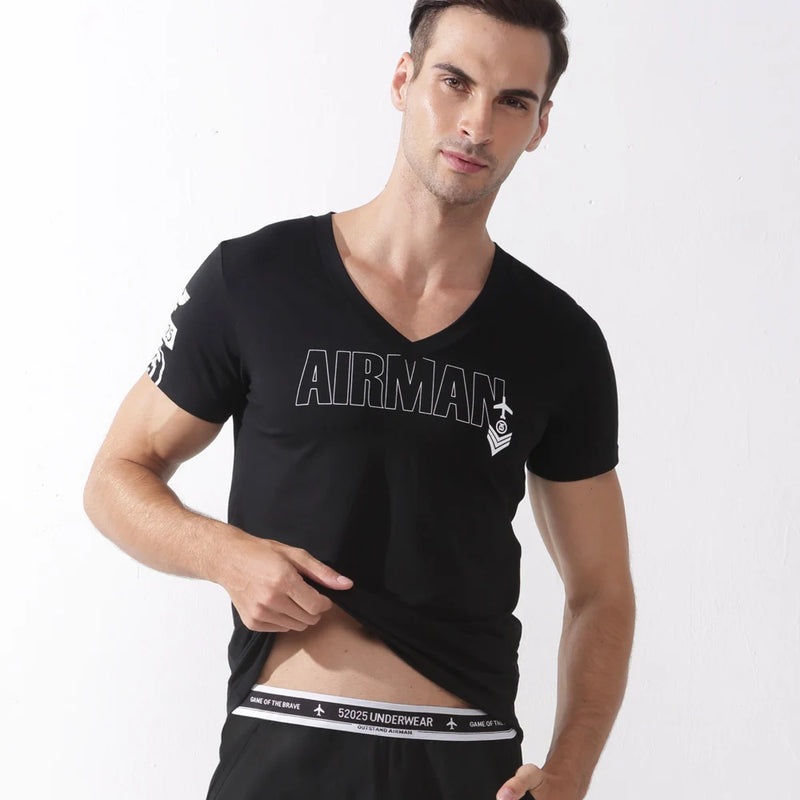 52025 Men's Cotton Modal Sleepwear Top – Ultra-Soft Breathable T-Shirt with Lightweight Comfort, Relaxed Feel and Modern Fit