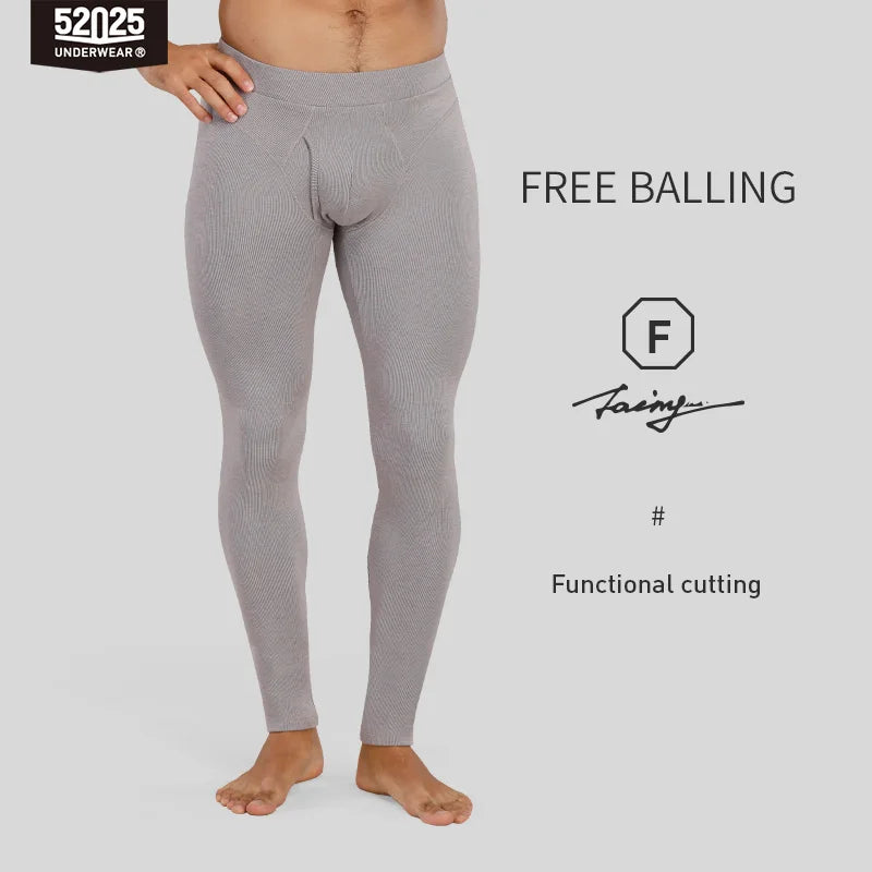 52025 Men's Thermal Leggings – Warm, Soft, Breathable Cotton Modal. Ultra-Comfortable, Free-Balling Design for Mobility & Warmth
