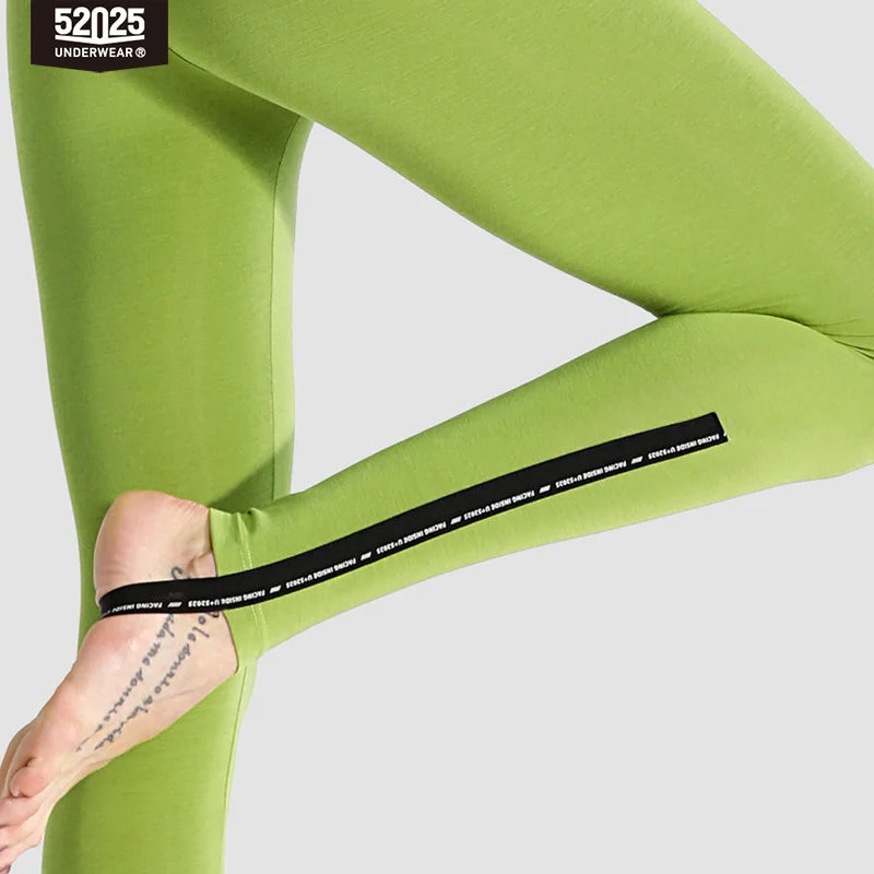 52025 Women's Cotton Modal Stirrup Leggings – V-Waist Design, Body-Contouring Fit, Everyday Comfort and Activewear Style